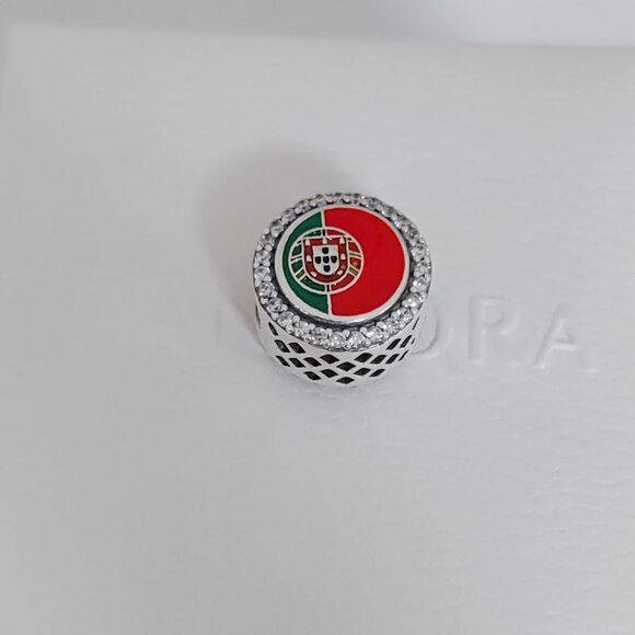 Pandora Portugal Flag Charm Bead Travel Pendant S925 Silver with box - Picture 2 of 6